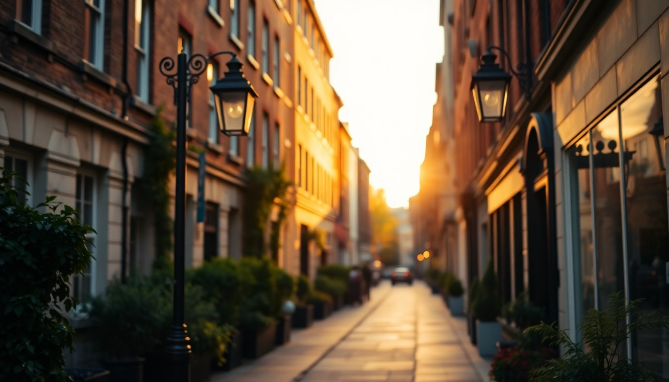 Strolling down a picturesque Bloomsbury street adorned with historic buildings and greenery.