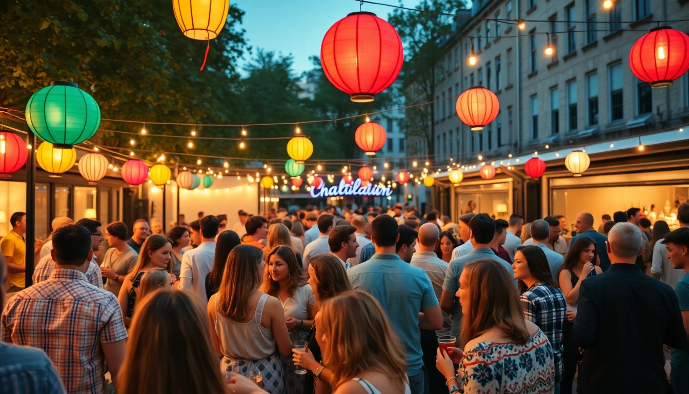 Join the exciting afterwork party berlin with lively crowds enjoying drinks and music outdoors.