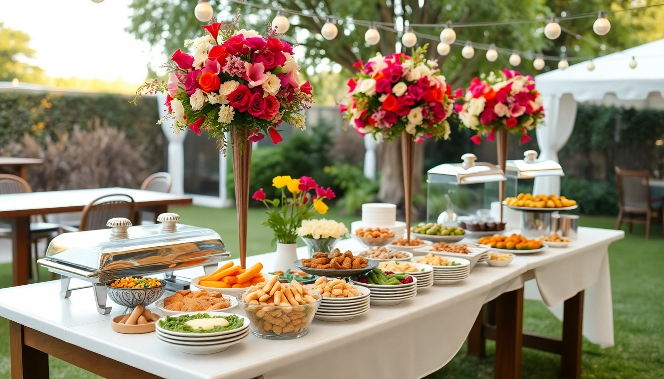 Delicious catering options at a Partyservice Berlin event, showcasing a beautifully arranged buffet with colorful dishes.