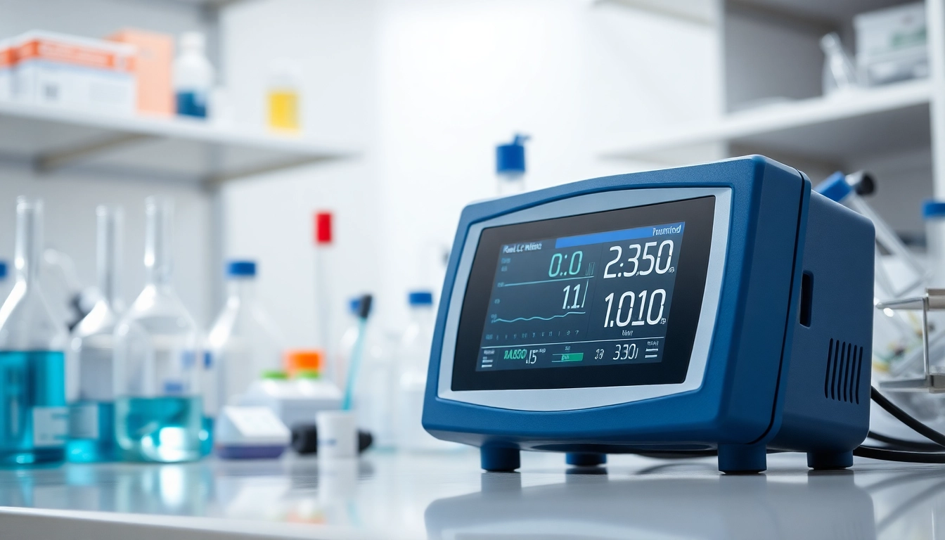 Hydrogen Cyanide monitor showcasing real-time data on a laboratory workbench with safety equipment.