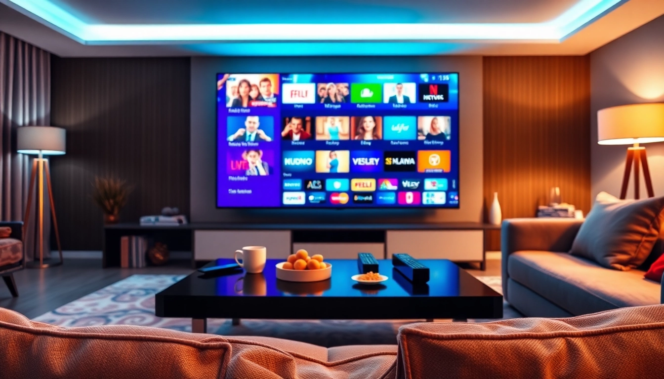 Engaging IPTV Subscription USA experience with modern home entertainment setting.