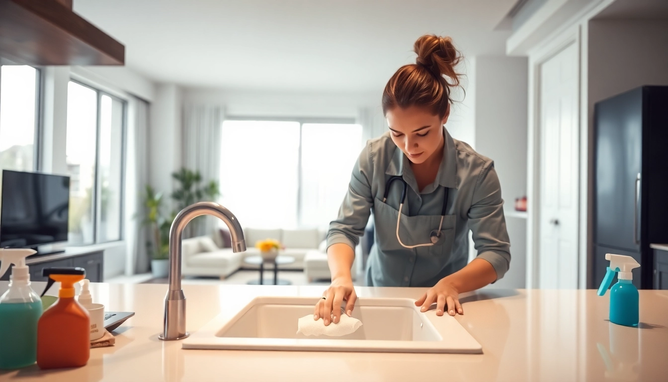Expert bond cleaning Logan service being performed in a bright apartment setting.