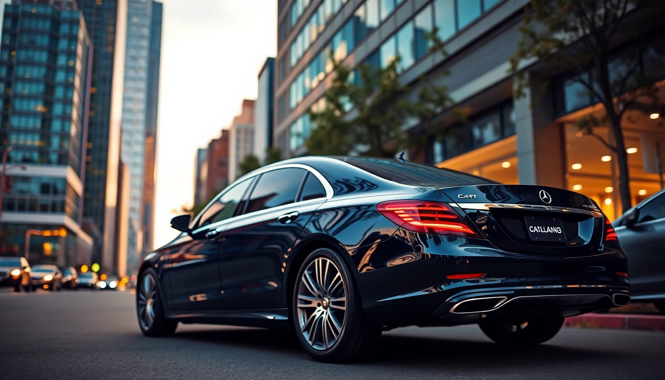 Experience premium car service Atlanta with luxury vehicles in a vibrant urban setting.