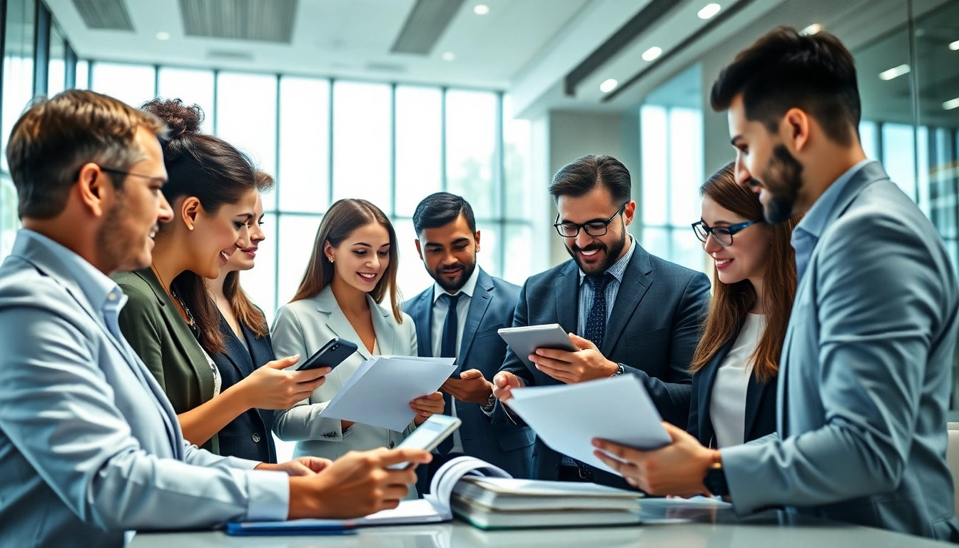 Engaged team providing Legal Intake Services in a modern office environment, enhancing client interactions.