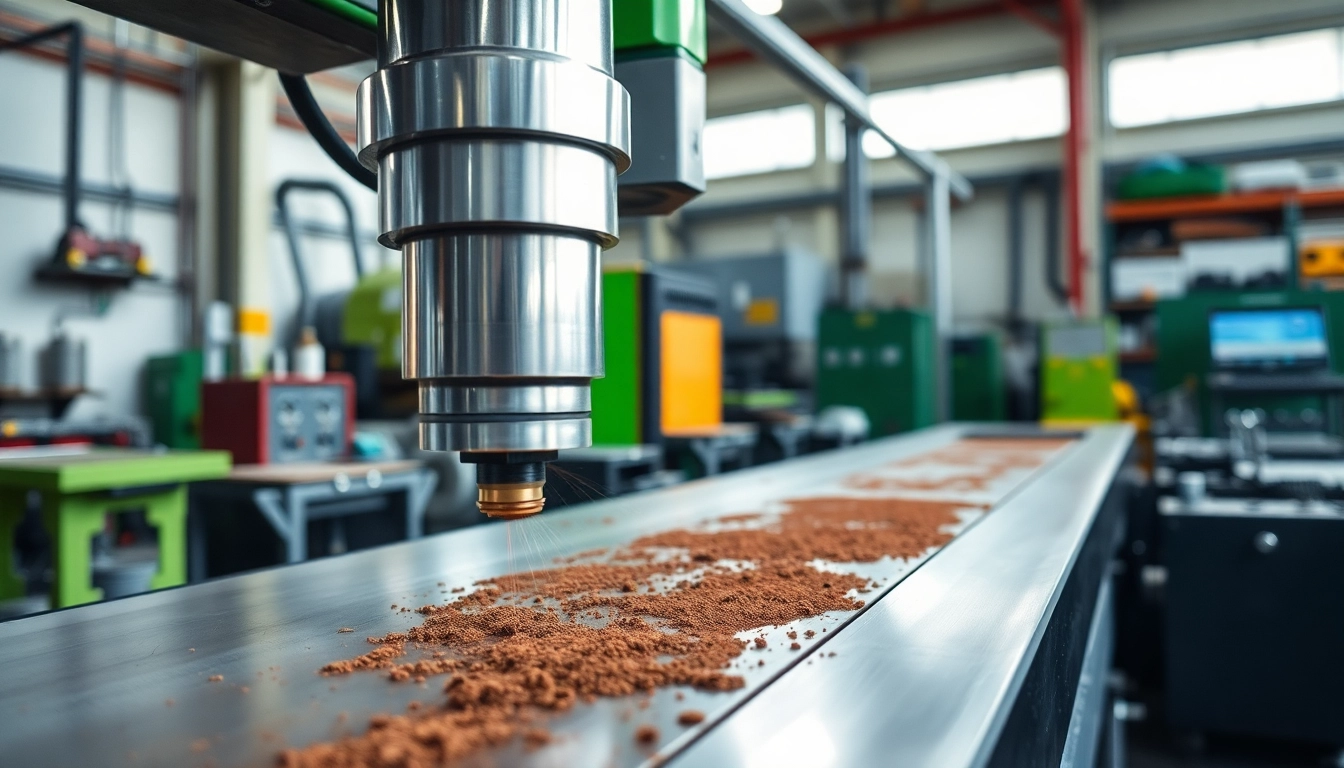 Laser cleaning machine efficiently removing rust in an industrial workshop setting.