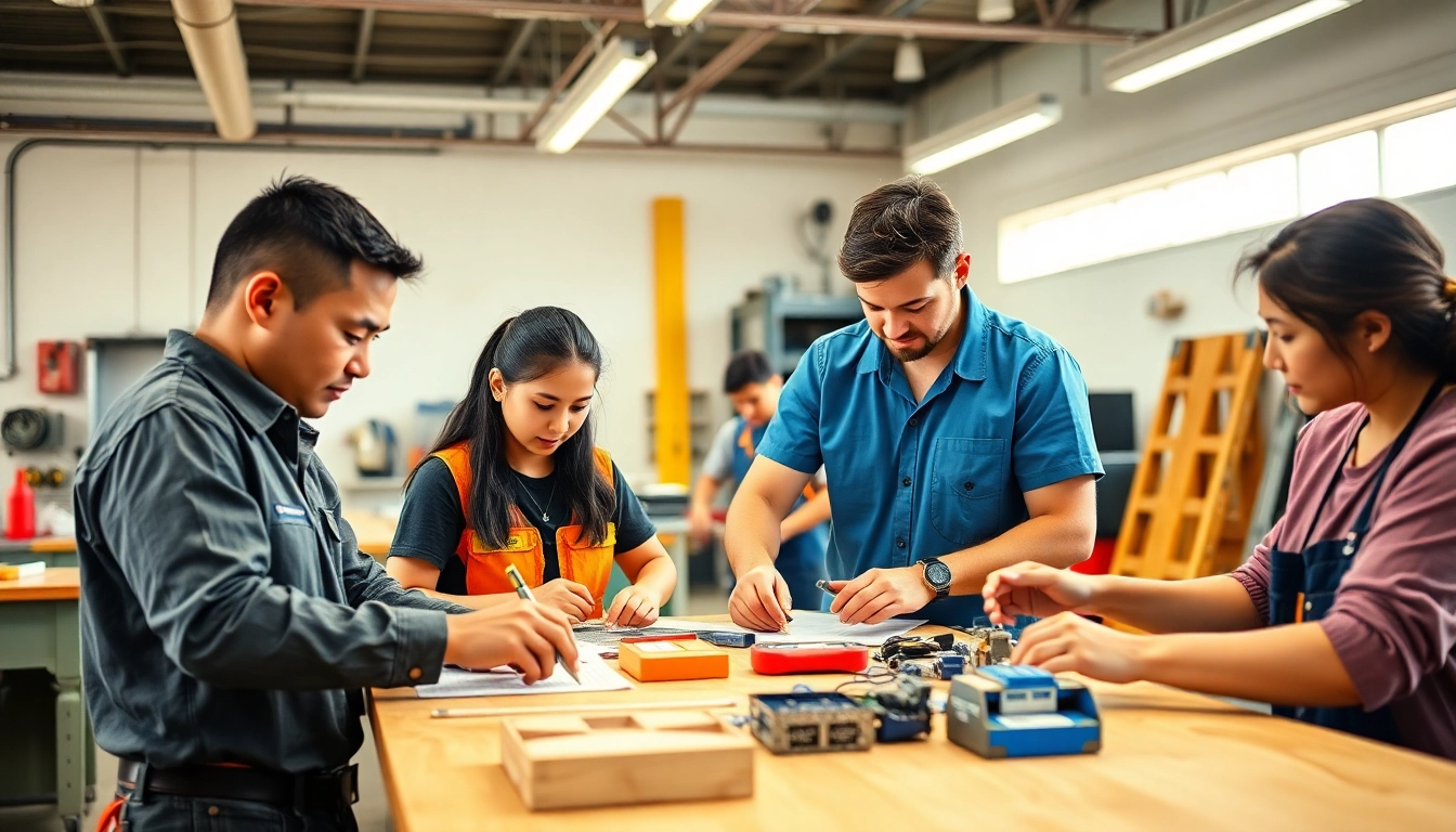 Students training at trade schools in Hawaii with hands-on learning experiences in various trades.