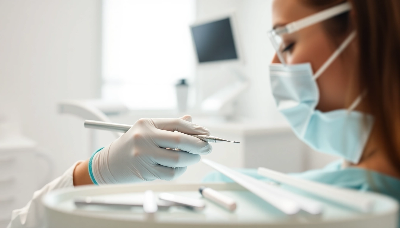 Delivering fillings and restorative work with a skilled dentist in a bright dental office.