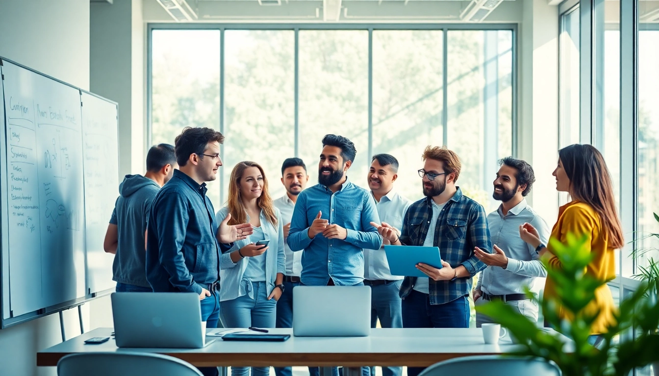 Entrepreneurs collaborating to launch successful startup with innovative ideas and teamwork.