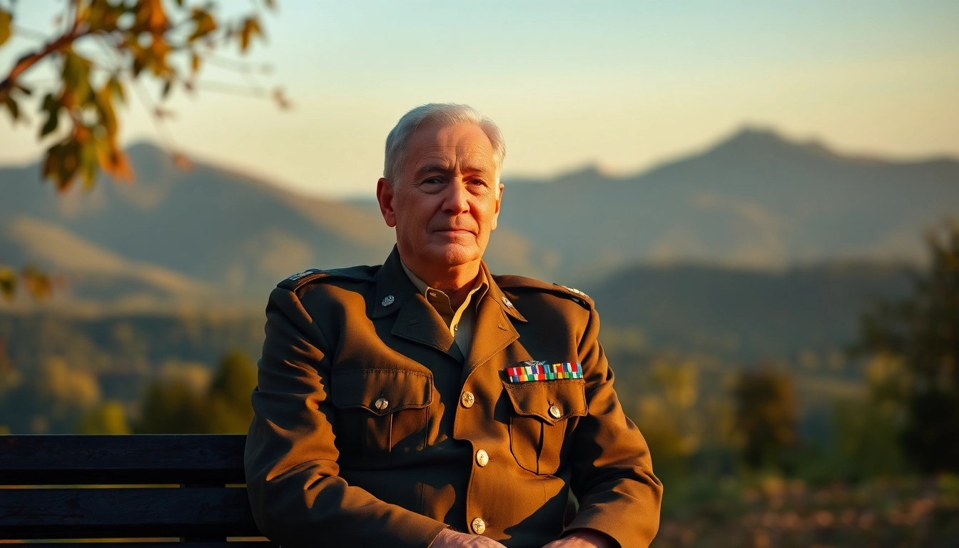 Reflecting on life journey, https://www.mannysousabooks.com' military officer in serene outdoor setting