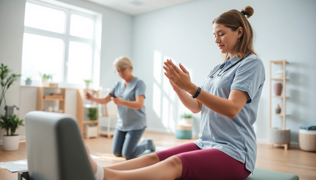 Engaged patient receiving griesbach physiotherapy from a professional therapist focused on rehabilitation techniques.