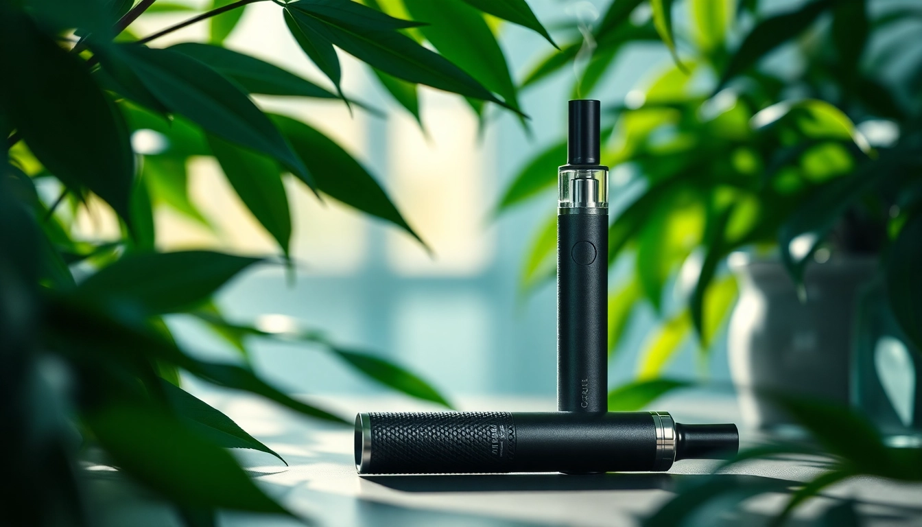Showcase a CBD Vape Pen in a serene setting with calming colors and textures.