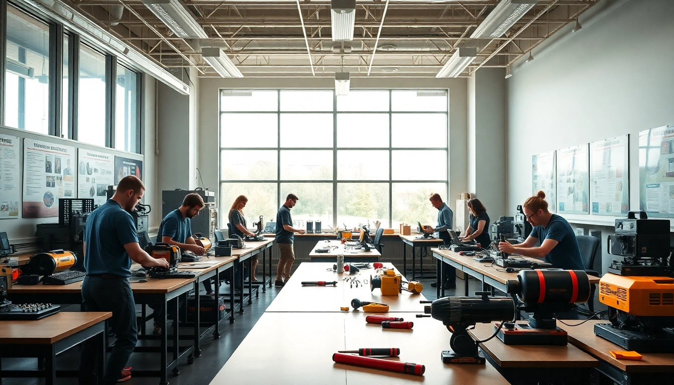 Students participating in activities at a trade school tennessee, showcasing hands-on learning.