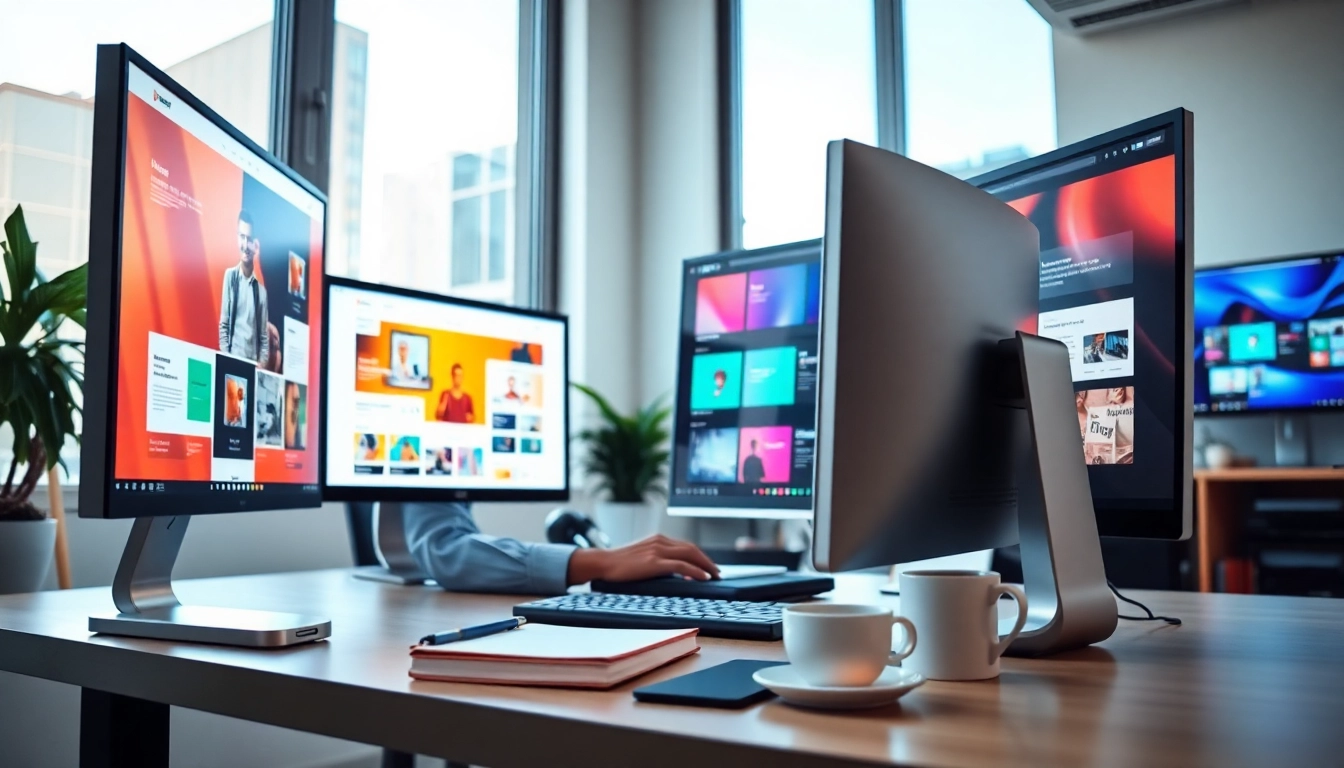 Create stunning website design layouts with a professional designer at work.