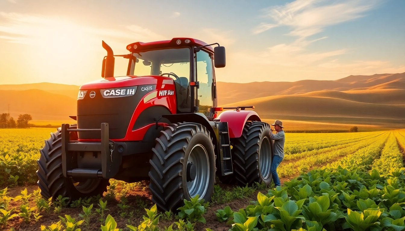 Case-ih modern tractor operating efficiently in an agricultural field.
