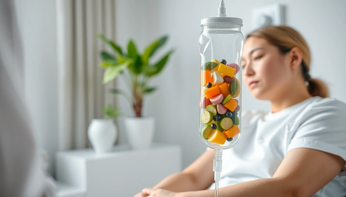 Administering intravenous vitamins in a calming medical setting while promoting wellness.
