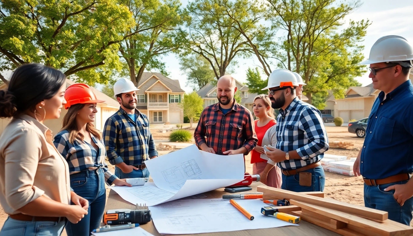 Builders collaborating in a Texas neighborhood representing texas association of builders initiative.