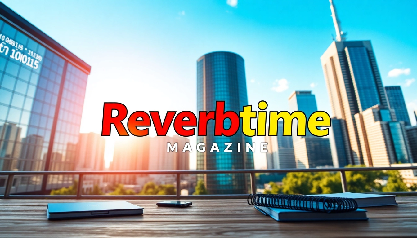 Engaging cover showcasing Reverbtime Magazine with vibrant colors and urban innovation themes.