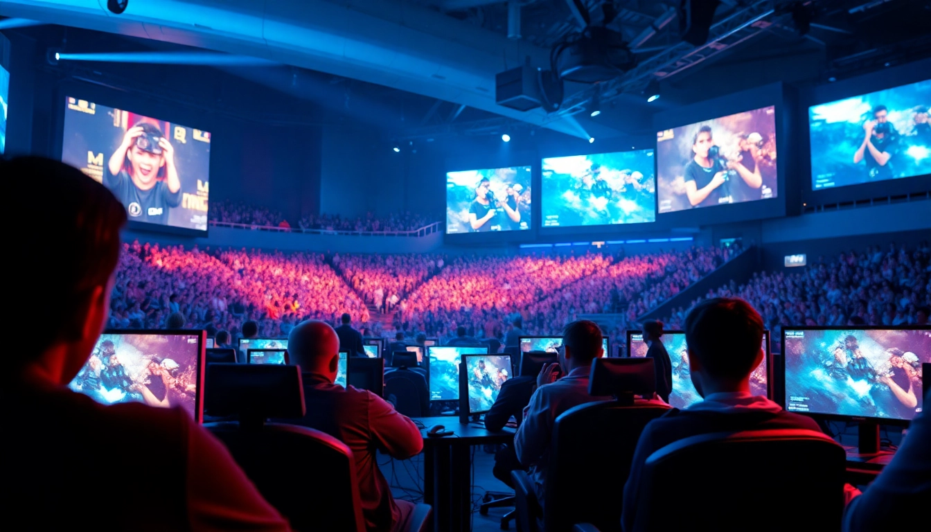 메이저사이트에서 열리는 esports 대회에서 집중하는 선수들.