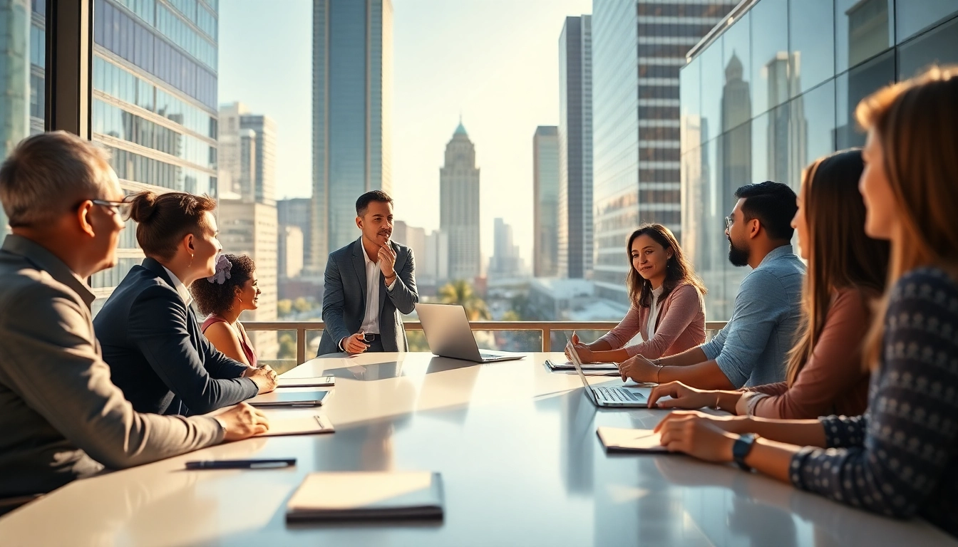 Engaging session with a business coach los Angeles, inspiring entrepreneurs in a modern office setting.