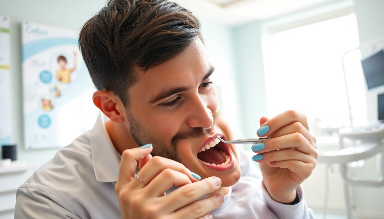 Orthodontics Edmonton professional examining a child's teeth in a modern clinic.
