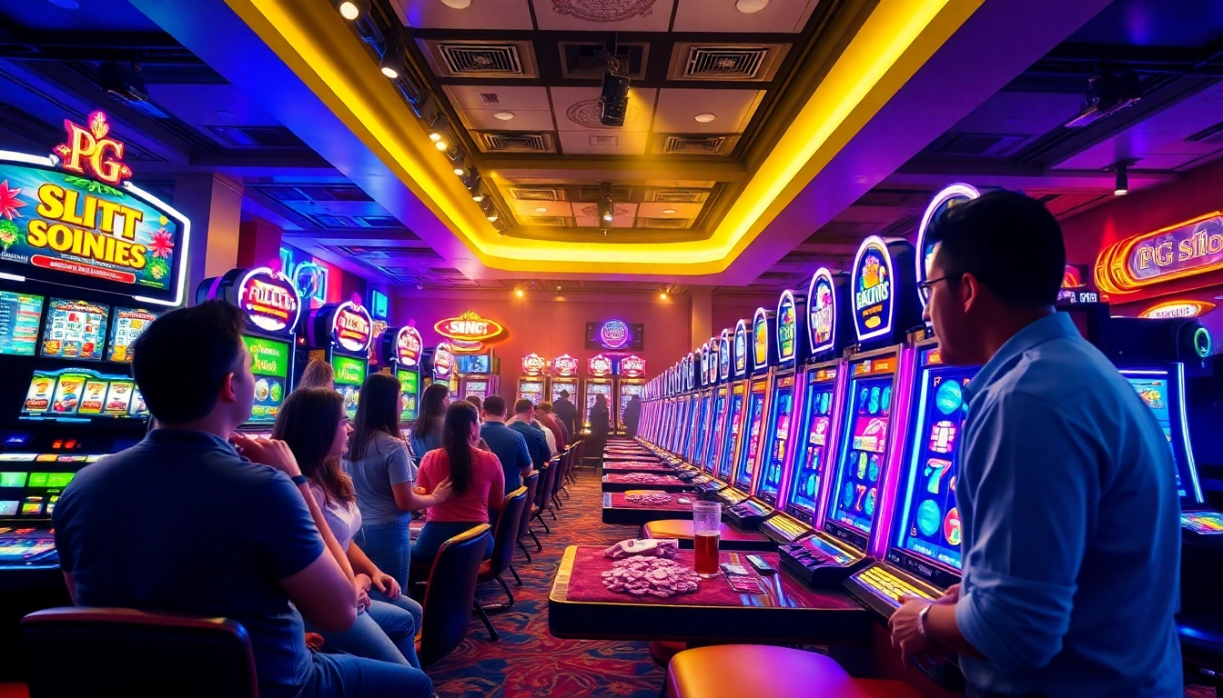 Experience the excitement of pg slot gaming in a vibrant casino atmosphere.
