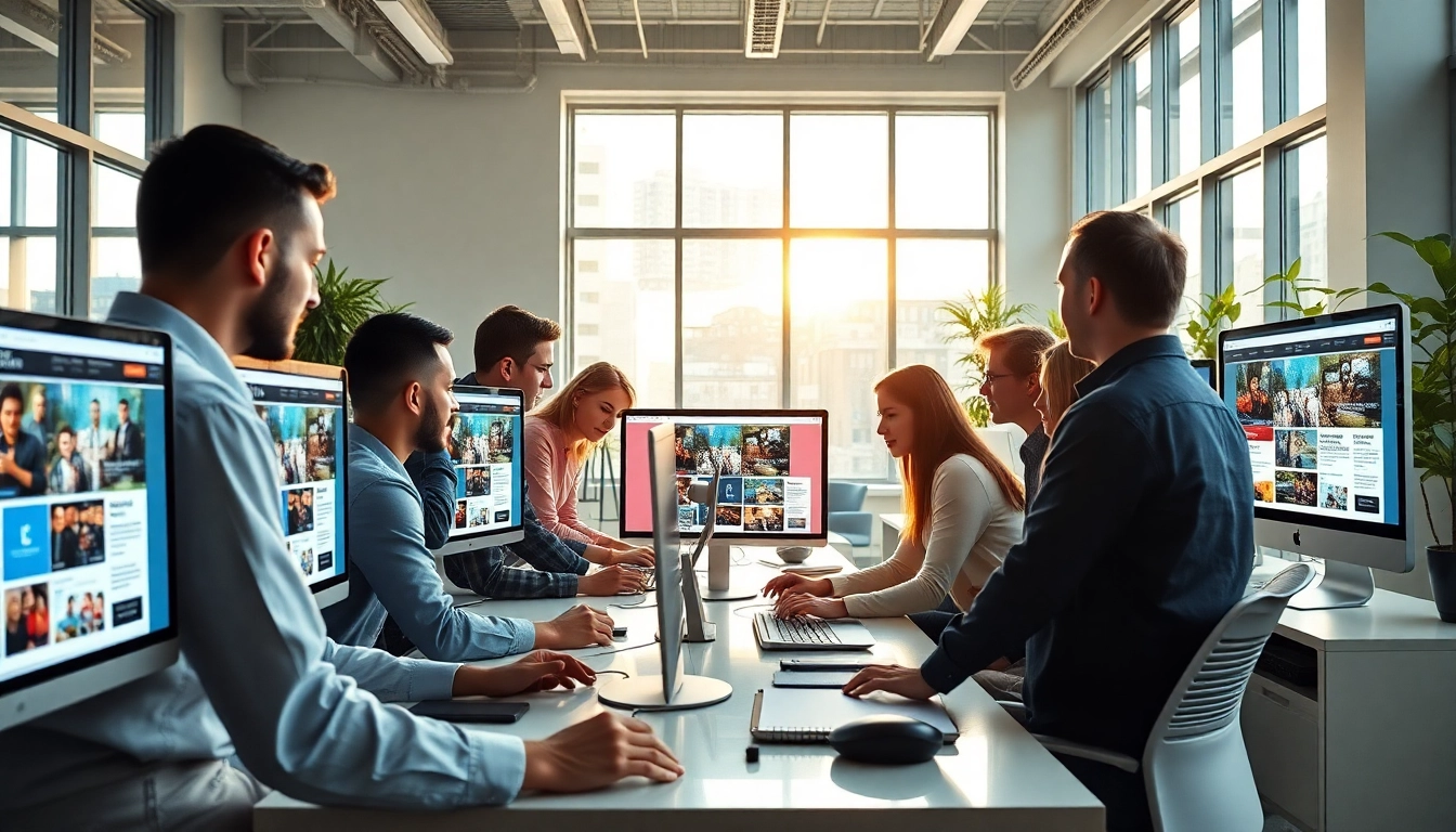Kansas City web design companies collaborating creatively in a modern workspace.