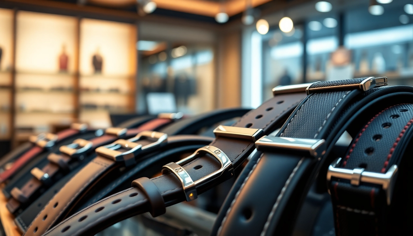 Explore watch straps UK in a luxurious display showcasing various styles and colors.