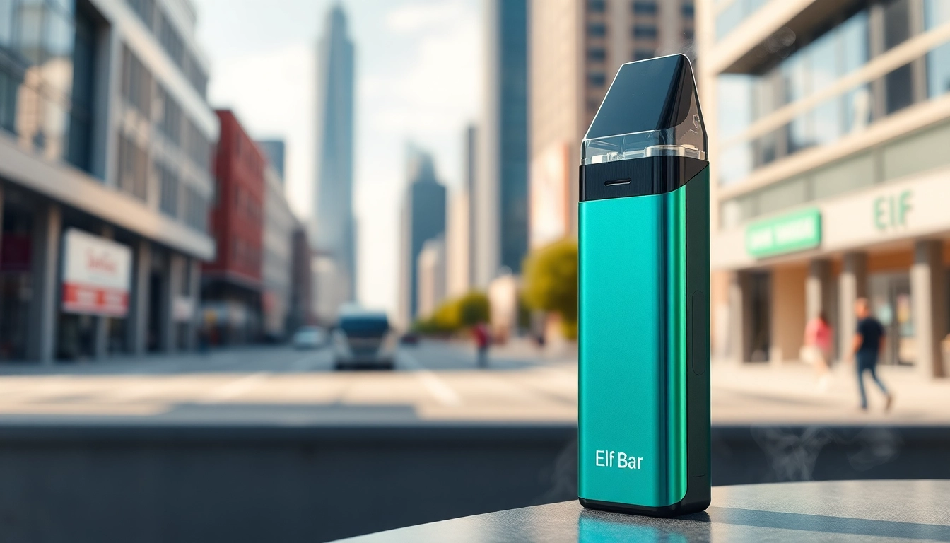 Experience the smooth flavor of Elf Bar 30000 disposable vape in a vibrant urban setting.