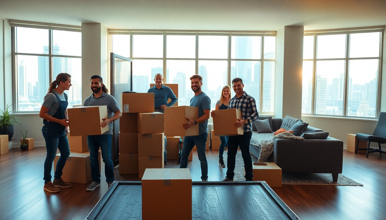 Movers efficiently packing and loading boxes with moving companies in Toronto Ontario.