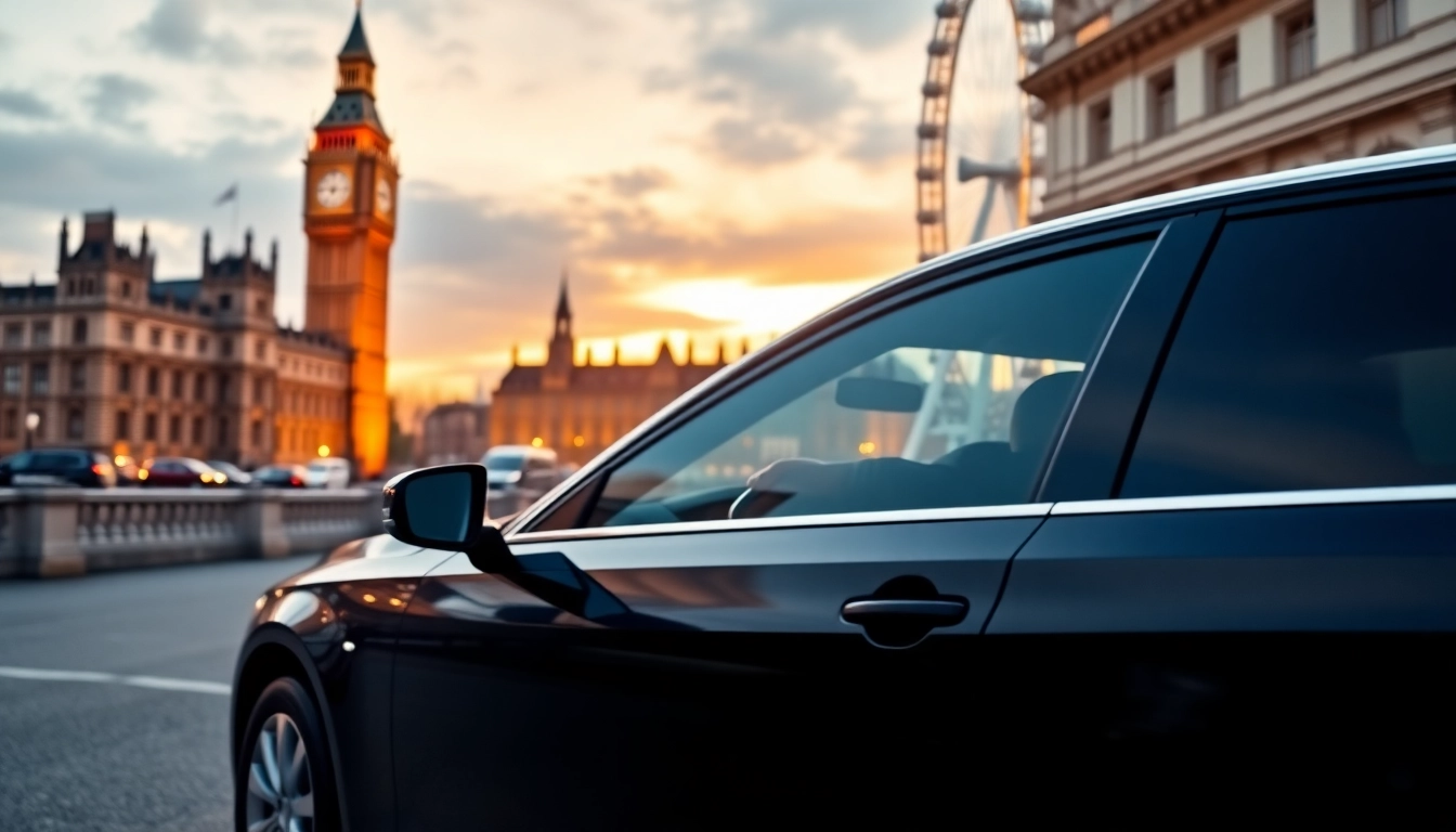 Transit with a professional chauffeur in a luxury SUV highlighting the london chauffeur service in London.