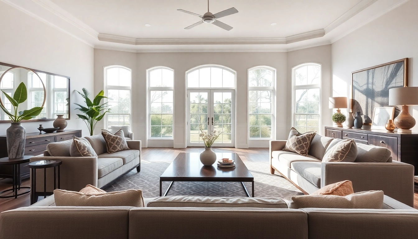 Elegant setup of an Orlando home project showcasing a stylish living room and bright natural light.