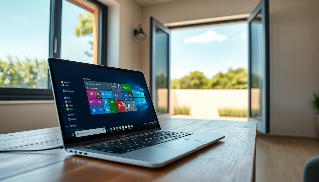 Entdecken Sie Microsoft Windows auf einem modernen Laptop in einem ruhigen Arbeitsumfeld.