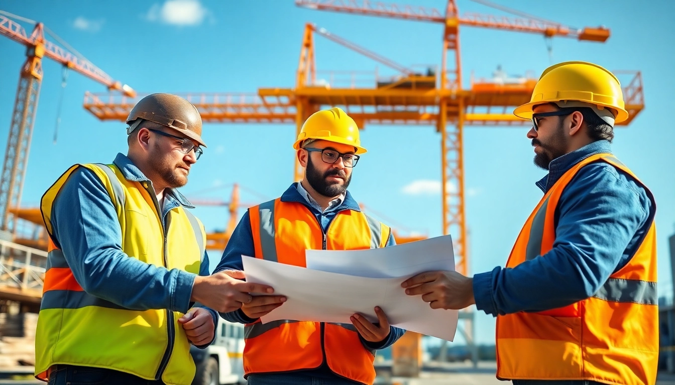 Highlighting New Jersey Commercial General Contractor at work on a vibrant construction site with professionals.