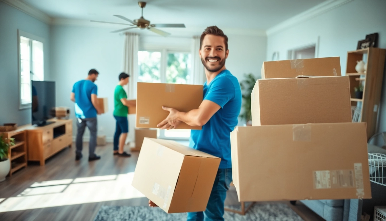 Junk removal Florida team actively clearing clutter from a home environment.