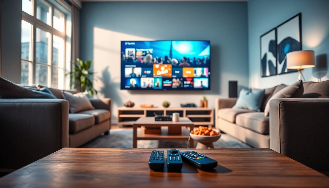 Regarder les meilleures iptv sur un téléviseur moderne dans un salon accueillant.