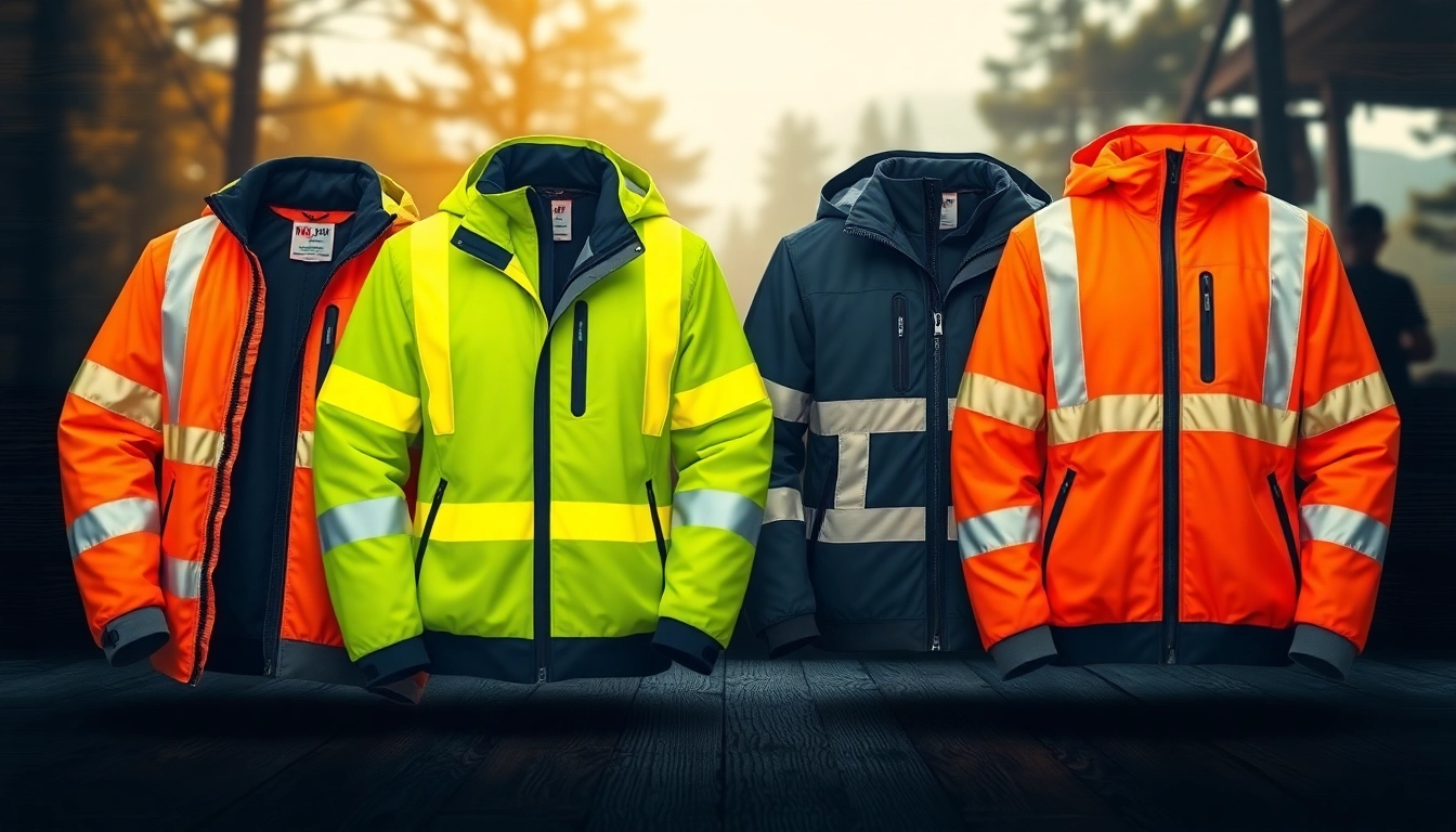 Showcasing various reflector jackets for high visibility and safety in low-light conditions