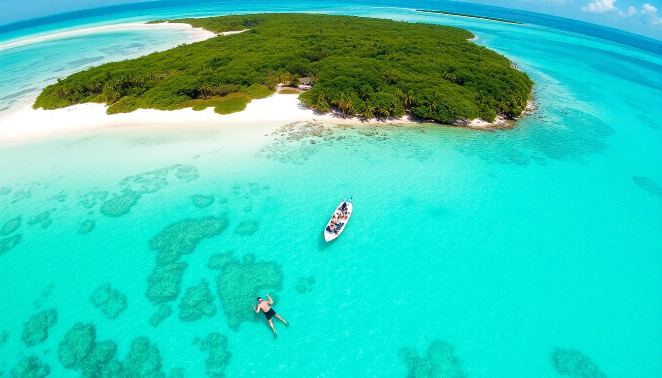 Experience vibrant snorkeling activities during Harvest Caye Tours Belize at this sunny private island.