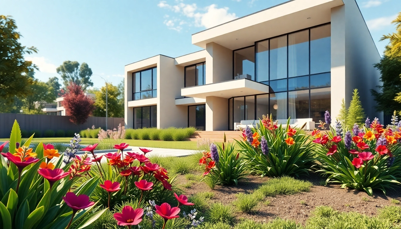 Visualisierung Architektur in einem modernen 3D-Rendering eines zeitgenössischen Hauses.