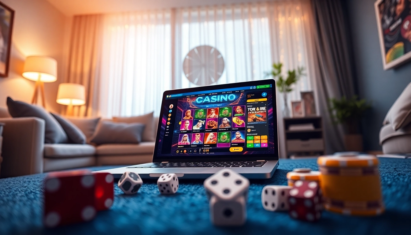 Experience the excitement of filbet casino with engaging online gaming elements and a vibrant home setting.