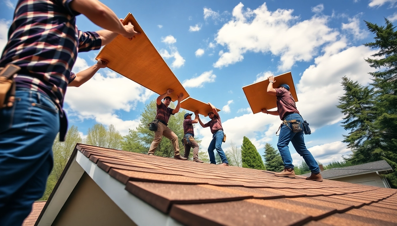 Expert roofing replacement service in Tigard, Oregon showcasing professional teamwork on a residential project.